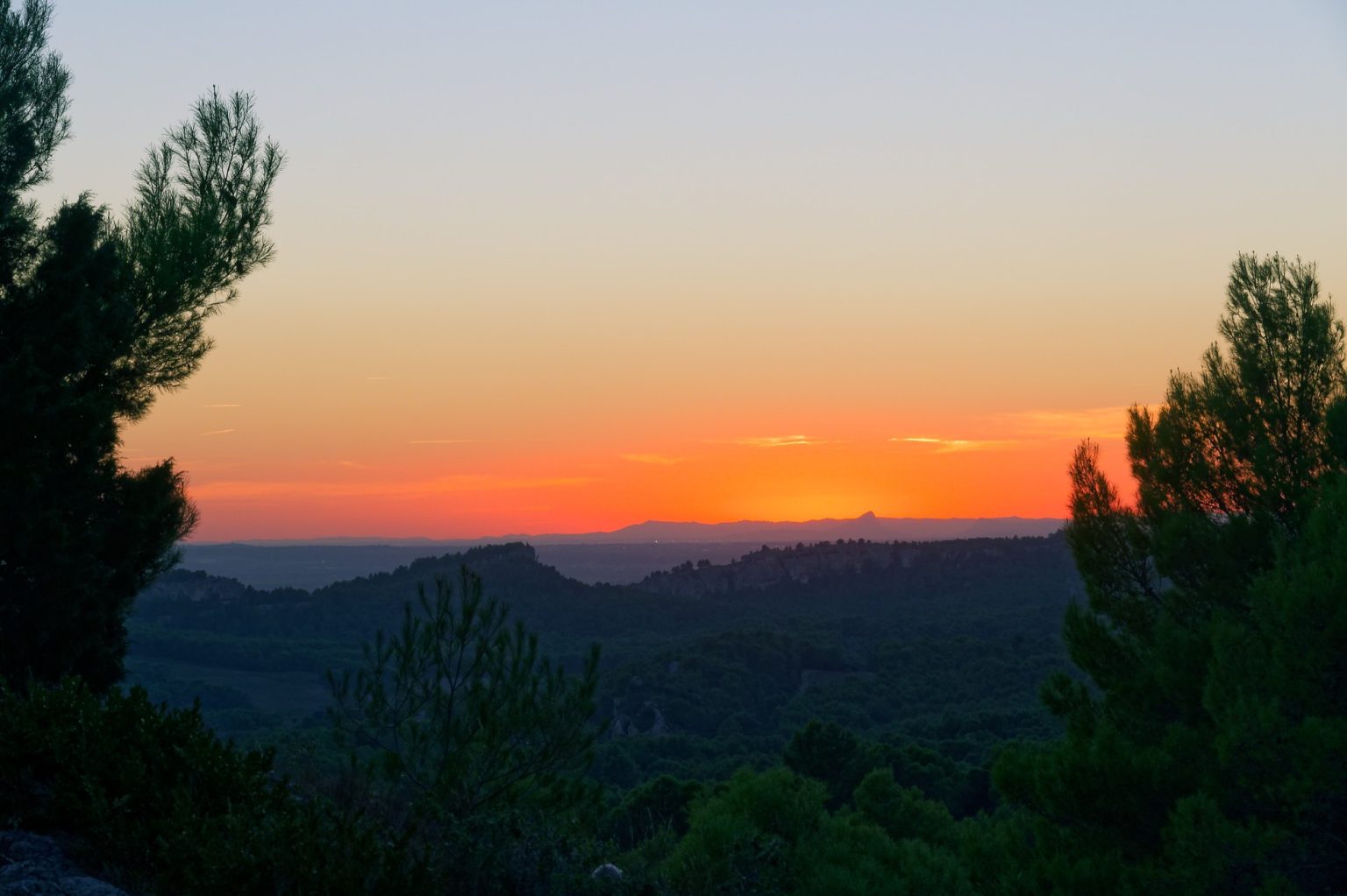 Coucher de soleil sur les Alpilles